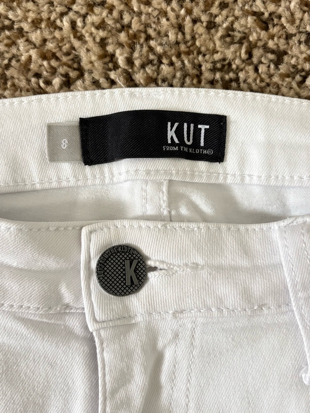 Kut from the Kloth White Straight Crop Jeans - Picture 2 of 3